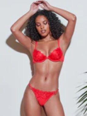 Fleur du Mal Red Embroidered Lingerie Bottoms